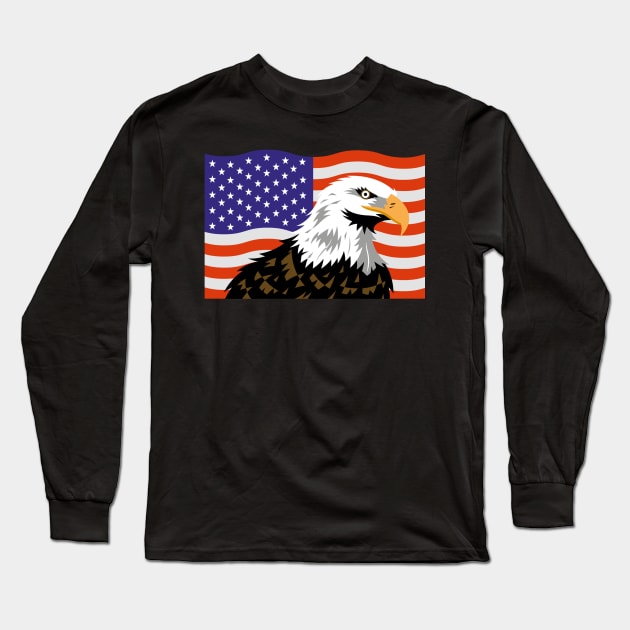 Happy Independence Day USA Long Sleeve T-Shirt by Graffix